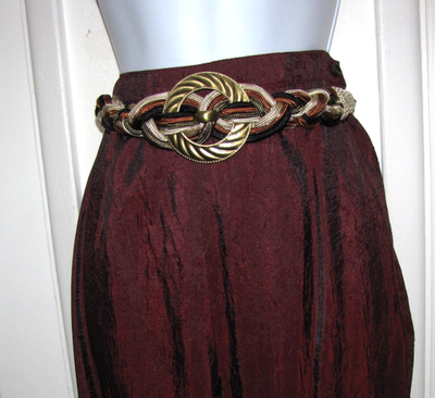 NEW FASHION Statement BELT Braided Cord Gold medallion Beige  display picture 1