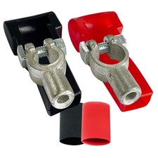 Battery Terminal Connectors Set for 4 Gauge Wire with Covers  Heat Shrink Tubes