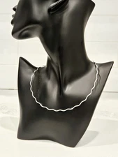 1.5mm Sterling Silver Spring Omega Flexible Necklace .925 Italian, 16 in.