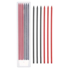 12Pcs 2.8mm Carpenter Pencil Refill, Solid Dry Pencil Refill, Black, Red
