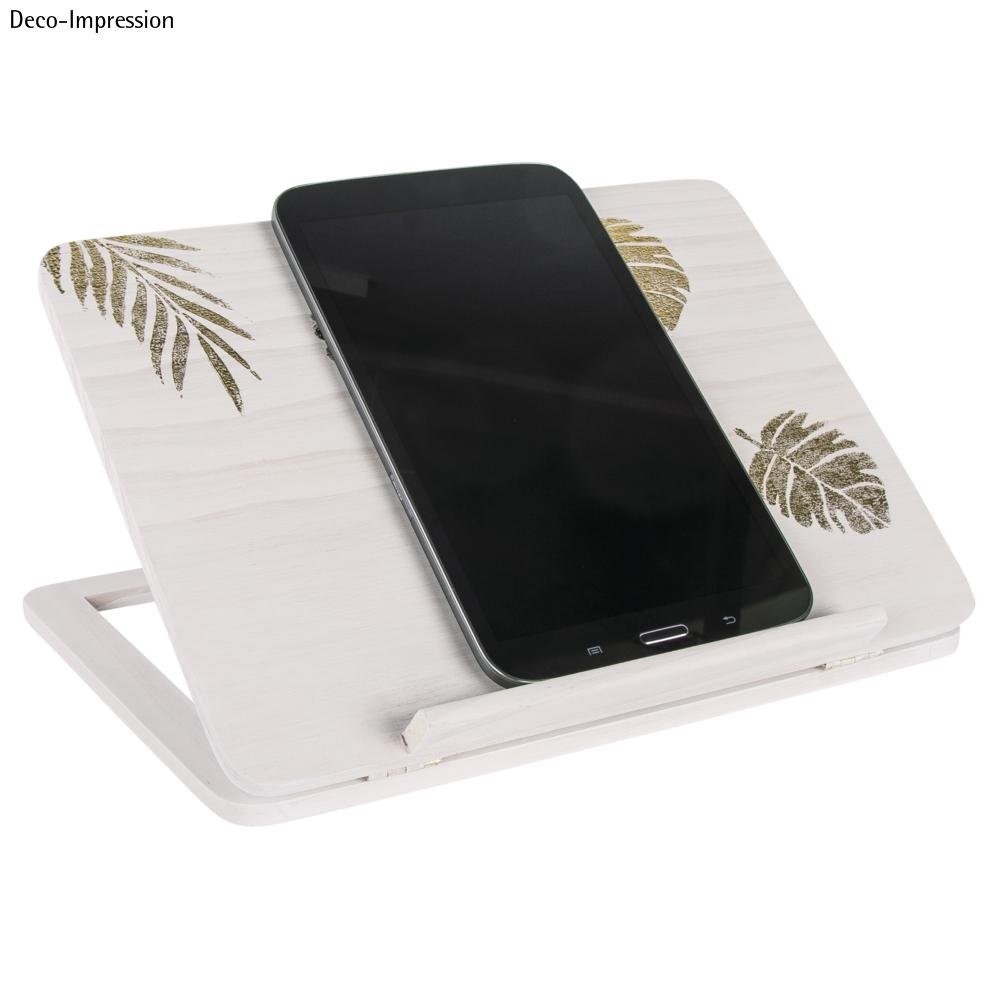 leggio da tavolo per libri tablet ipad regolabile legno naturale 100% foto 4