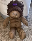 Vtg 1978-1982 Cabbage Patch Girl Doll Dark Skin Long Brown Hair Brown Eyes 15"