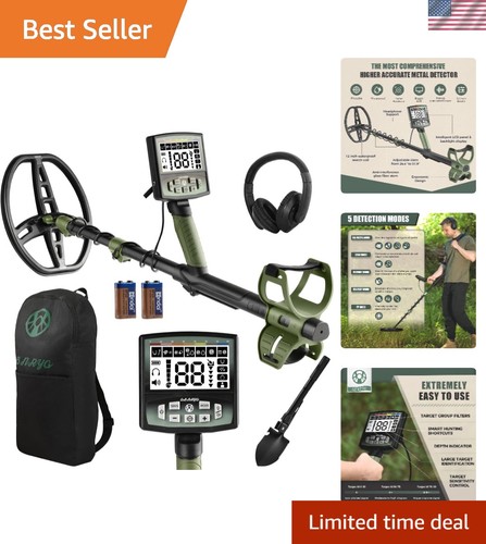 Professional Metal Detector for Adults,12"  Waterproof Search Coil with LCD B...