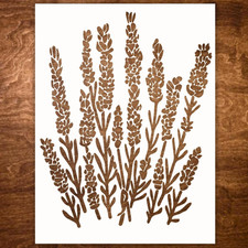 Large Lavender Stencil for Crafts - Reusable on Canvas, Paper, Fabric, Furnitu