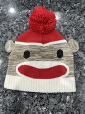 Toby  Me Sock Monkey Kids Hat Cap unisex children beanie knit ears