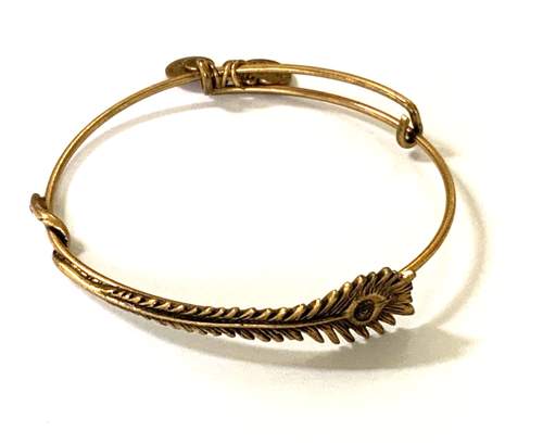 Alex and Ani ~ Peacock Feather Gold Wrap Bangle ~ Spiritual Armor Collection - Picture 2 of 8
