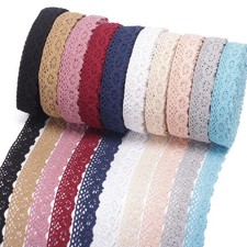 50 Yards 1.13 inch Wide Lace Trim Lace Ribbon Crochet Lace Scalloped Edge for...