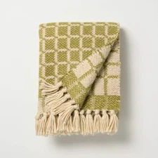 Grid Throw Blanket Green - Hearth & Hand with Magnolia