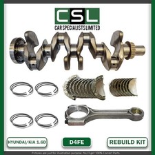 KIA CEED1.6 CRDI D4FE CRANKSHAFT MAIN BIG END BEARINGS SET PISTON RINGS CONRODS