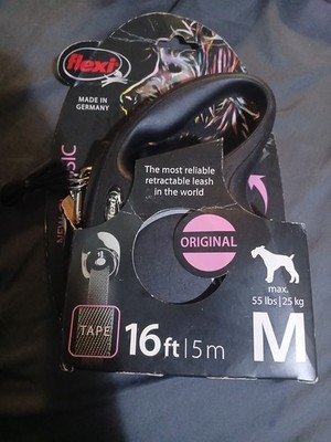 FLEXI New Classic Cord Retractable Dog Leash 16 Feet - Up To 55 Lbs
