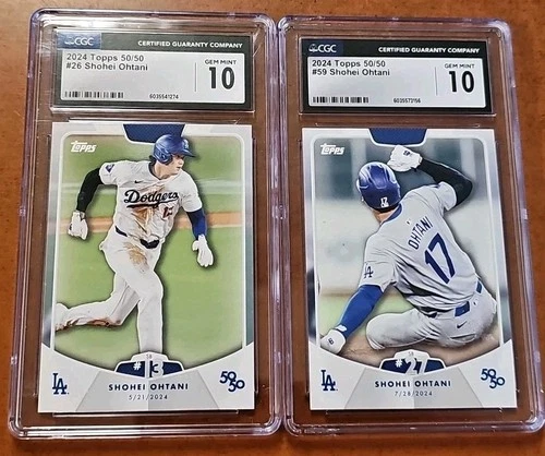 2024 Topps 50/50 Shohei Ohtani CGC 10 Lot of 2 Cards #26 #59 — Gem Mint Dodgers