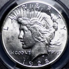 1928 PEACE DOLLAR PCGS VERY CHOICE AU 58 CRISP AND FROSTY WHITE SATIN OVER BOTH