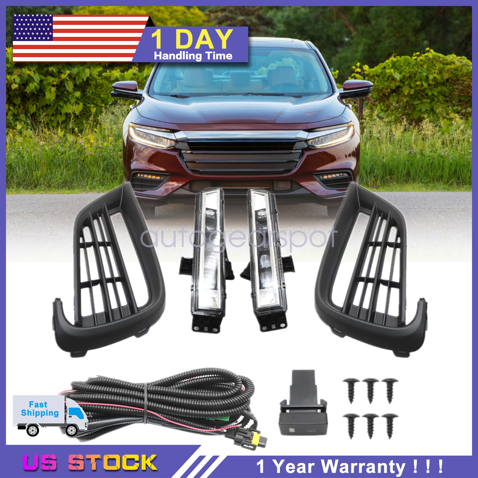 For 2019-2022 Honda Insight LED Fog Lights Lamps with Assembly Set Left & Right