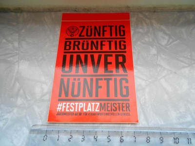 1 x Jägermeister Aufkleber, Sticker, Zünftig, Brünftig, Unvernünftig, Spruch