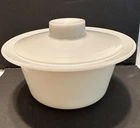 Vintage 1970’s Milk Glass Pyrex Corning #75 Round Butter Dish with White Lid