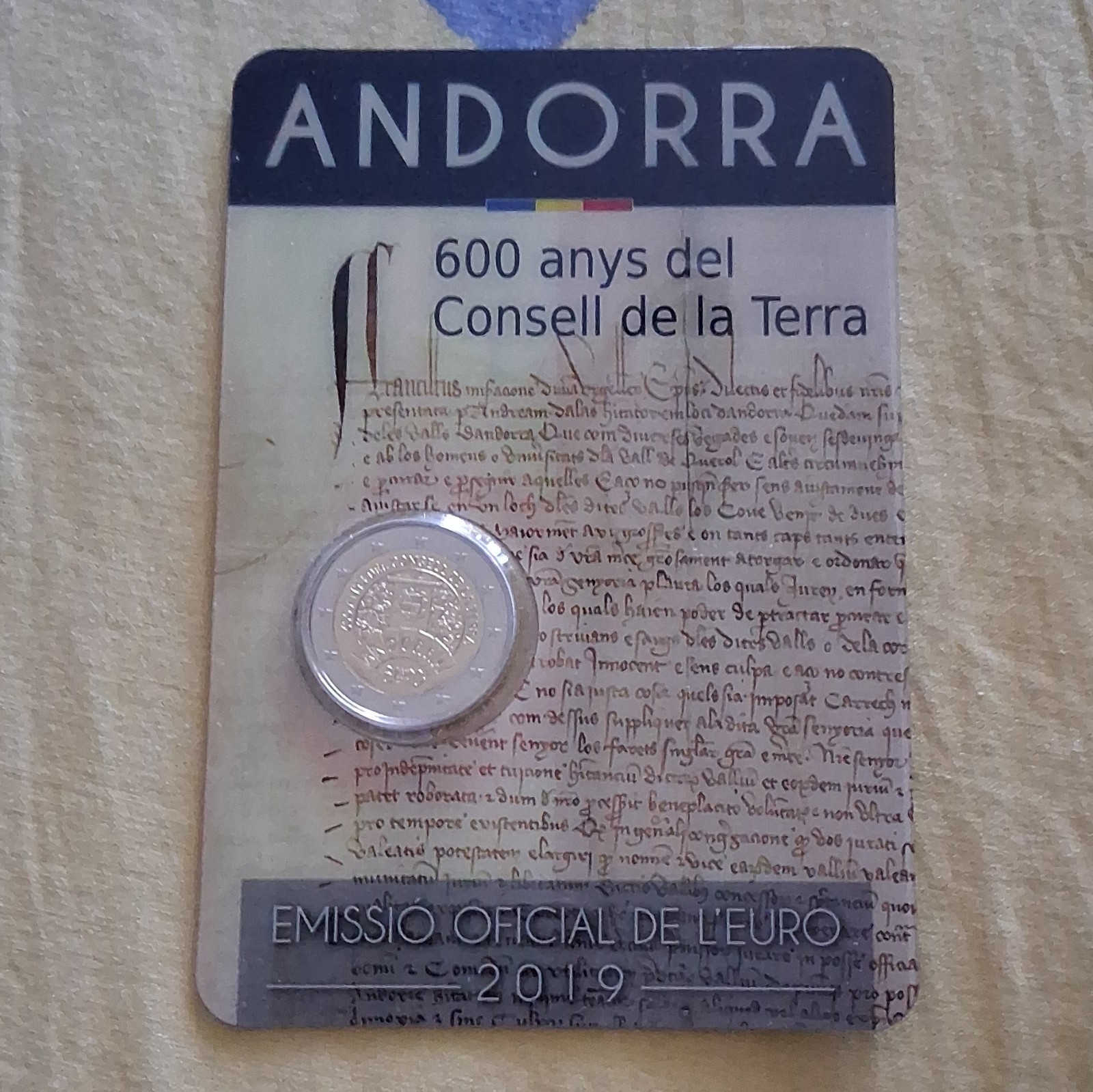 2 euro Andorre 2019 600 ans du Consell de la Terre
