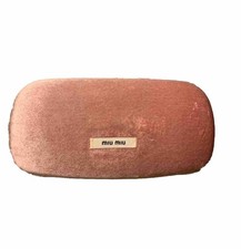 Miu Miu Velvet Pink Sunglass Hard Eyeglass Case Rose Shell Velvet Large