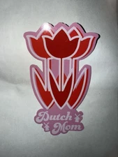 DUTCH BROS sticker DUTCH MOM pink red TULIPS  Mother's Day MAY 2025 coffee