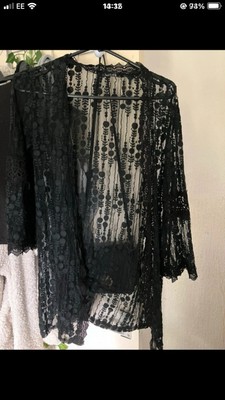 tk maxx Black Lacy Cardigan Size Small 10/12 New No Tags