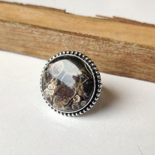 Turritella Agate Gemstone Ring 925 Sterling Silver Handmade Gift Ring BT1163