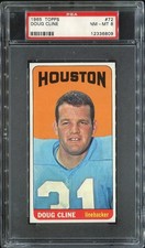 1965 Topps #72 Doug Cline PSA 8 Houston Oilers Clemson University