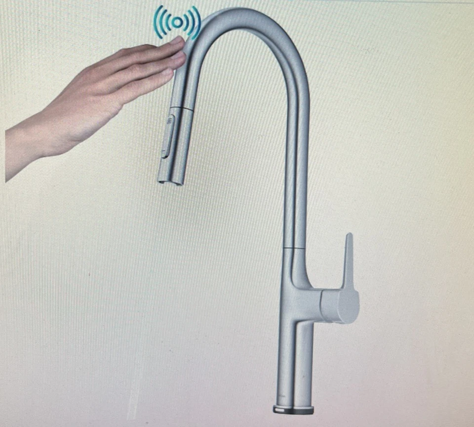 Grifo de fregadero de cocina Kraus KTF-3101SFS Oletto moderno de un solo mango Foto 4 de 4