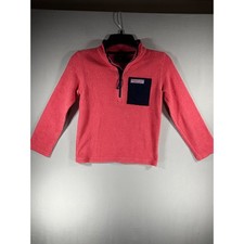 Vineyard Vines Kids Performance 1/4 Zip Sherpa Fleece Pullover Coral Pink S 8-10