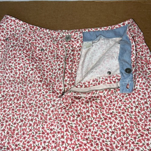 Liz Claiborne Lizwear Damengröße 12 rosa Blumen Caprihose Baumwolle Fronttaschen - Bild 4 von 13