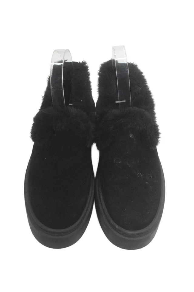 Aquatalia Womens Suede Platform Faux Fur Lined Slipper Shoes Black Size 8.5 - Image 2 of 4