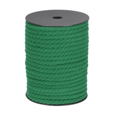 Cotton Rope 3 Strand Twisted Braided Rope Grass green 8mm Dia