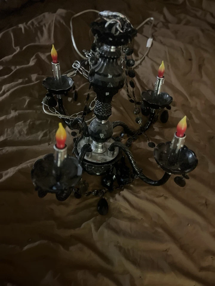 Lámpara colgante estilo gótico cristal cristal luces techo colgante multiluz Foto 2 de 4