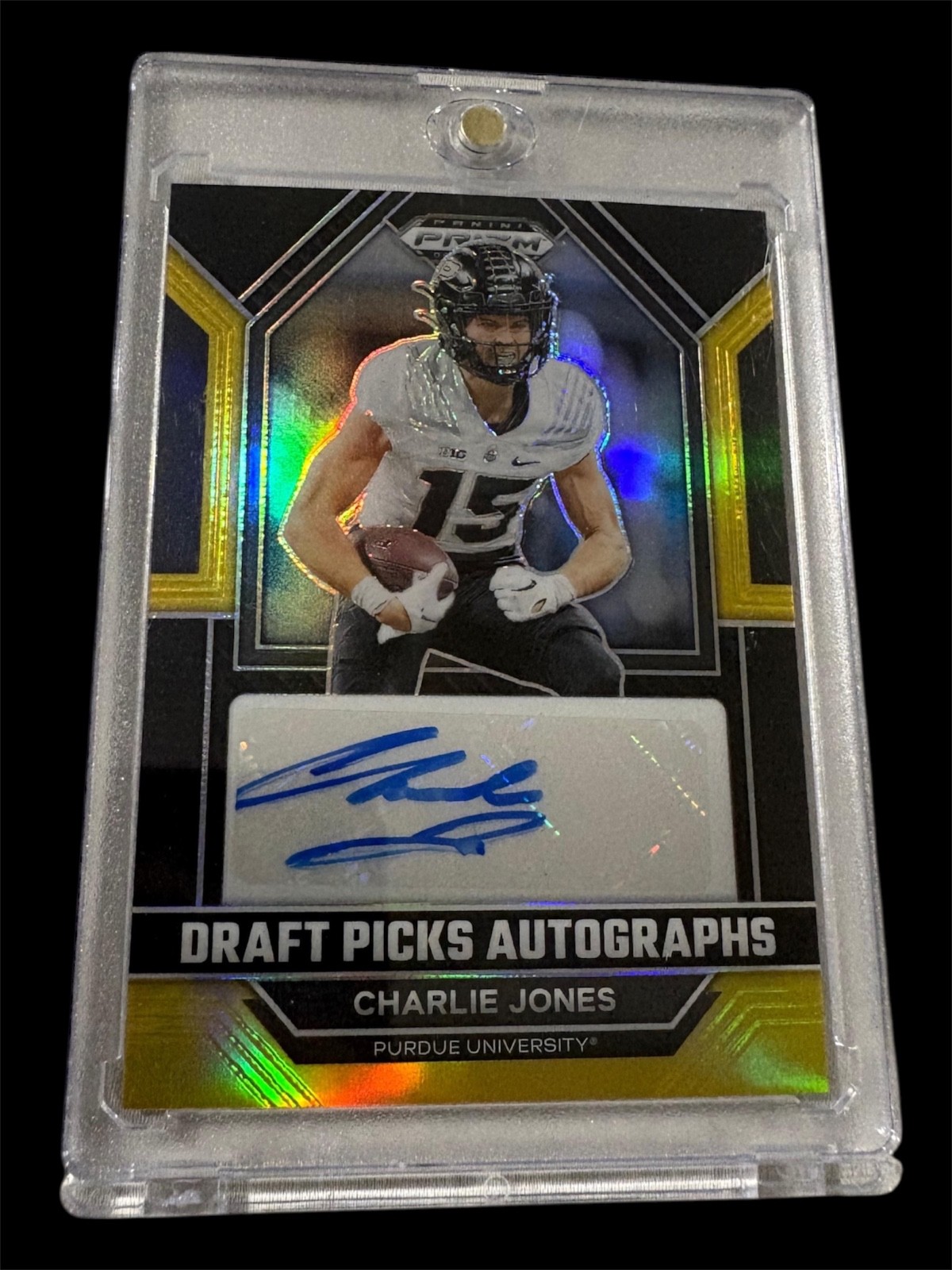 Charlie Jones Panini Prizm Draft Picks Draft Picks Autographs #DPACJO Black Gold