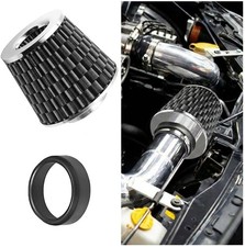 76MM Universal Clamp-On Air Intake Filter for Cars CarbonFiber