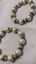 Bracelets For Girls Aged 16 Silver Color With White Beads 10Cm Diameter