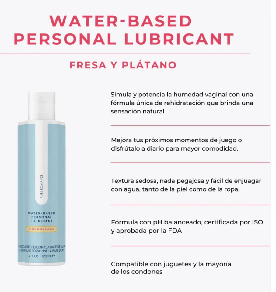 Pure Romance• Lubricante personal a base de agua Just Like Me - Strawberry Bannana Foto 3 de 4