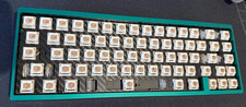 Qwertykeys Neo 65 Cu Teal / Copper Custom Mechanical Keyboard + extras