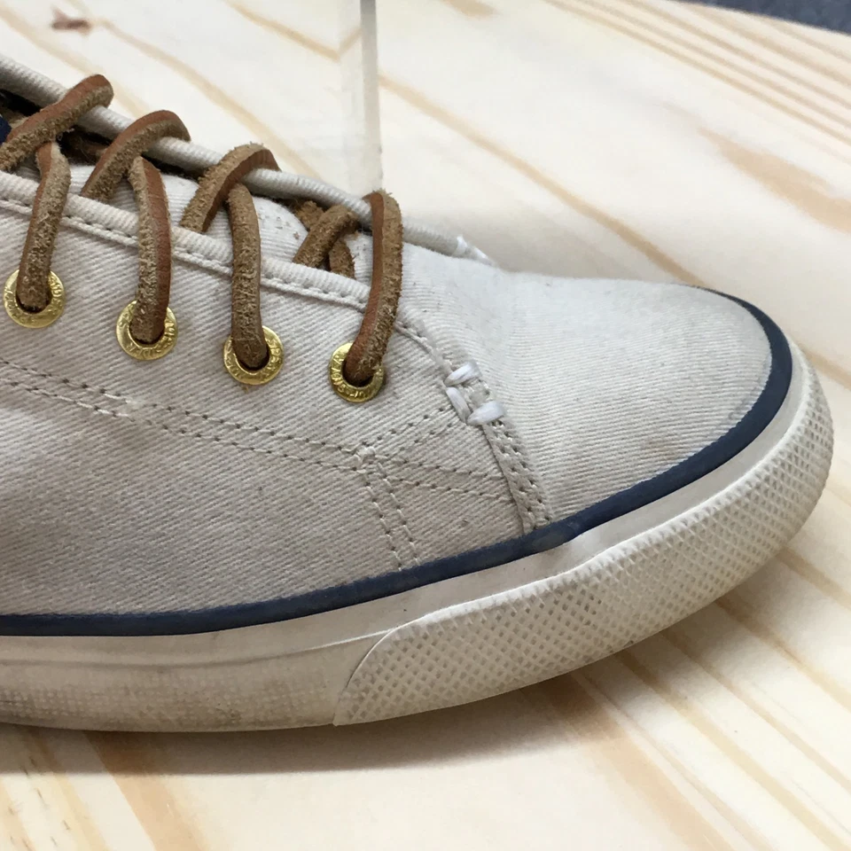 Sperry Top Sider Sneaker Womens 7.5M Cream Seacoast Round Toe Laced Up Casual - Image 3 of 4