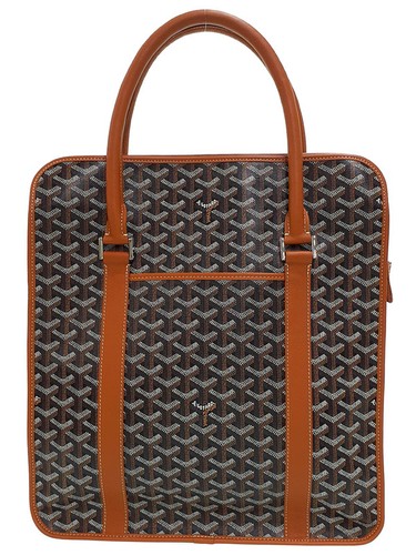 Goyard Bourgogne Bag Calfskin Leather Black / Brown / Ivory Handbag #TB5049