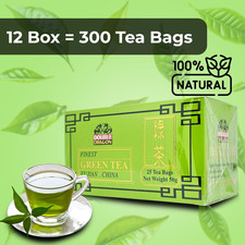 300 Green Tea Bags, - Antioxidant Rich, Natural, 25 Bags/Box 0.06 per strip