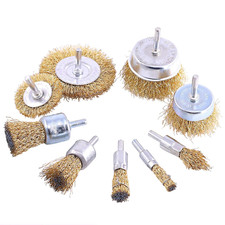Keadic 9 Pieces Brass Wire Brushes Cup Wheels Brush Set with 1/4 Inch Shank, Pol