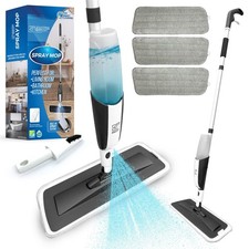 Spray Mop Floor Cleaner 3 Pads 360 Swivel Microfibre Flat Mop Set