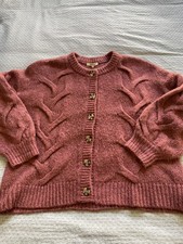 Madewell Cable Ashmont women s sweater Size XL oversized Heather Tulip