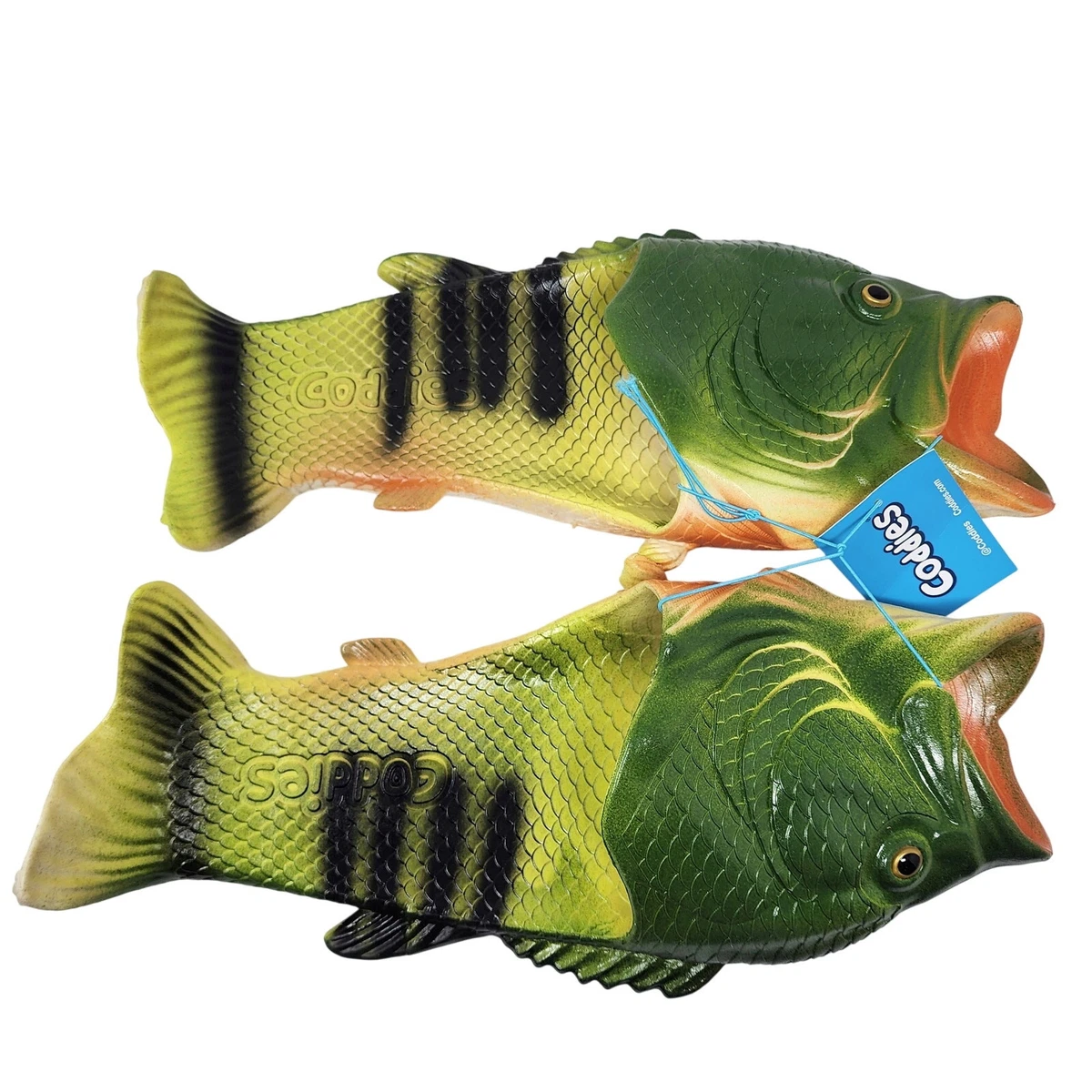 Coddies Fish Sandals Men 12-13 Green Rubber Bass Fisherman  display picture 2