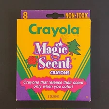 Vintage Crayola Magic Scent Crayons 8 Count 1994 Pine Rose Large Crayons