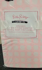 Pottery Barn Kids Lilly Pulitzer Coral Reef Tint Caning Crib Fitted Sheet Pink