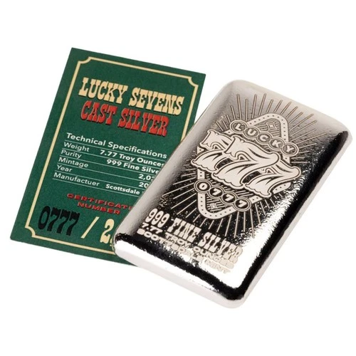 2025 Lucky Sevens 7.77 oz .999 Fine Silver Bullion Bar - Serial #0777