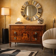 Antiker Neoklassizistischer Kommode Walnuss 3 Schuhbladen '700 Originell