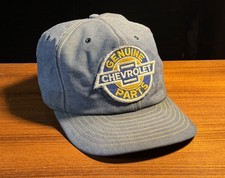 Vintage Chevrolet Genuine Parts Denim Hat Retro Chevy Trucker Cap Snap Back