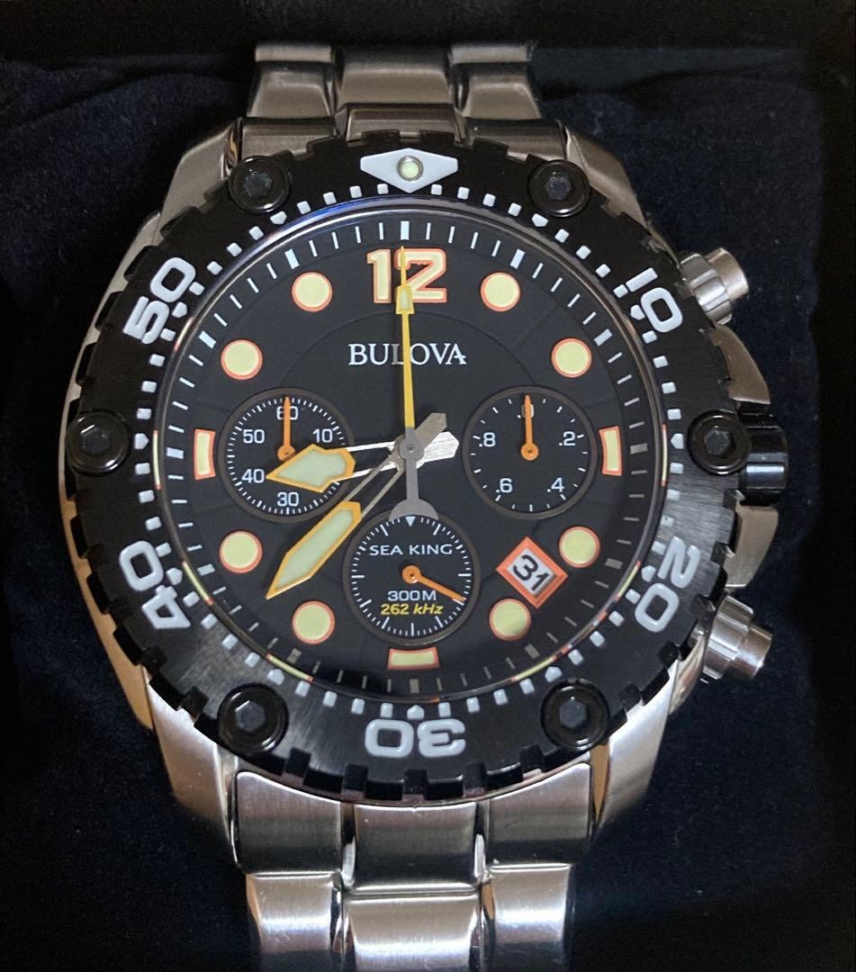 Bulova Sea King UHF Quartz Watch 98B244 Chronograph Diver 46mm