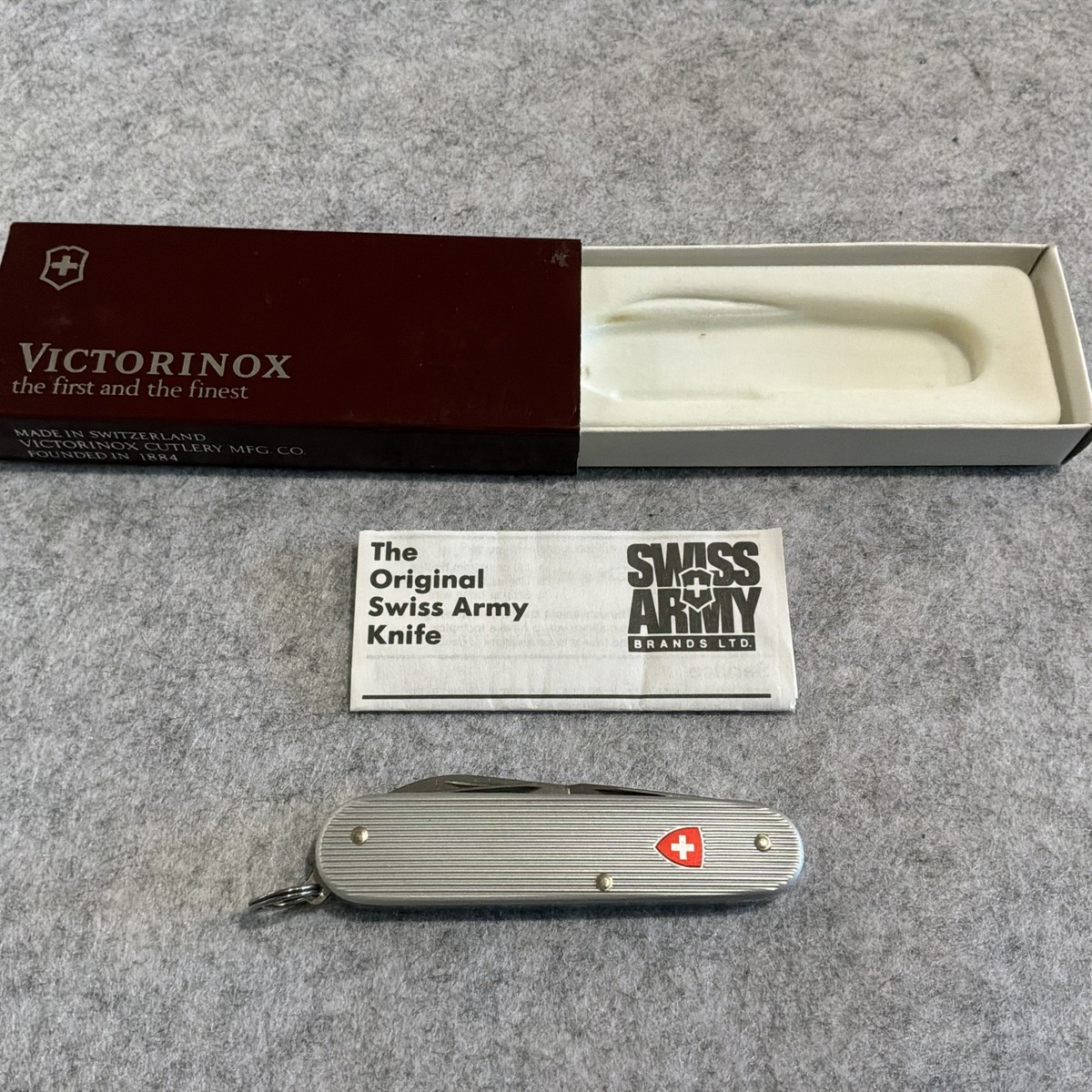 Victorinox Swiss Army Knife Silver Alox Old Cross Cadet 84mm New